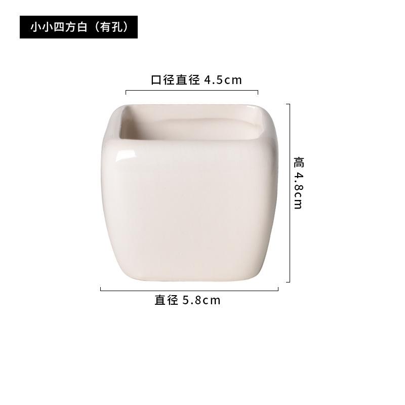 

Mini Square Black White Ceramic Succulent Planter, Minimalist Desktop Flower Pot, Small Container for Thumb Plants