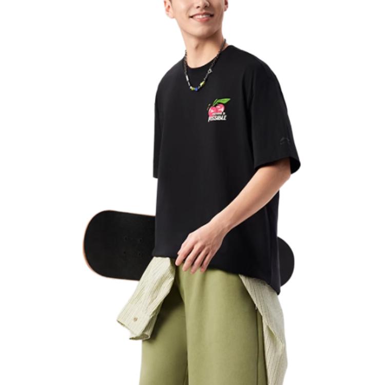 Li Ning Sports Life Collection T Shirt Men's Black AHSV363-7