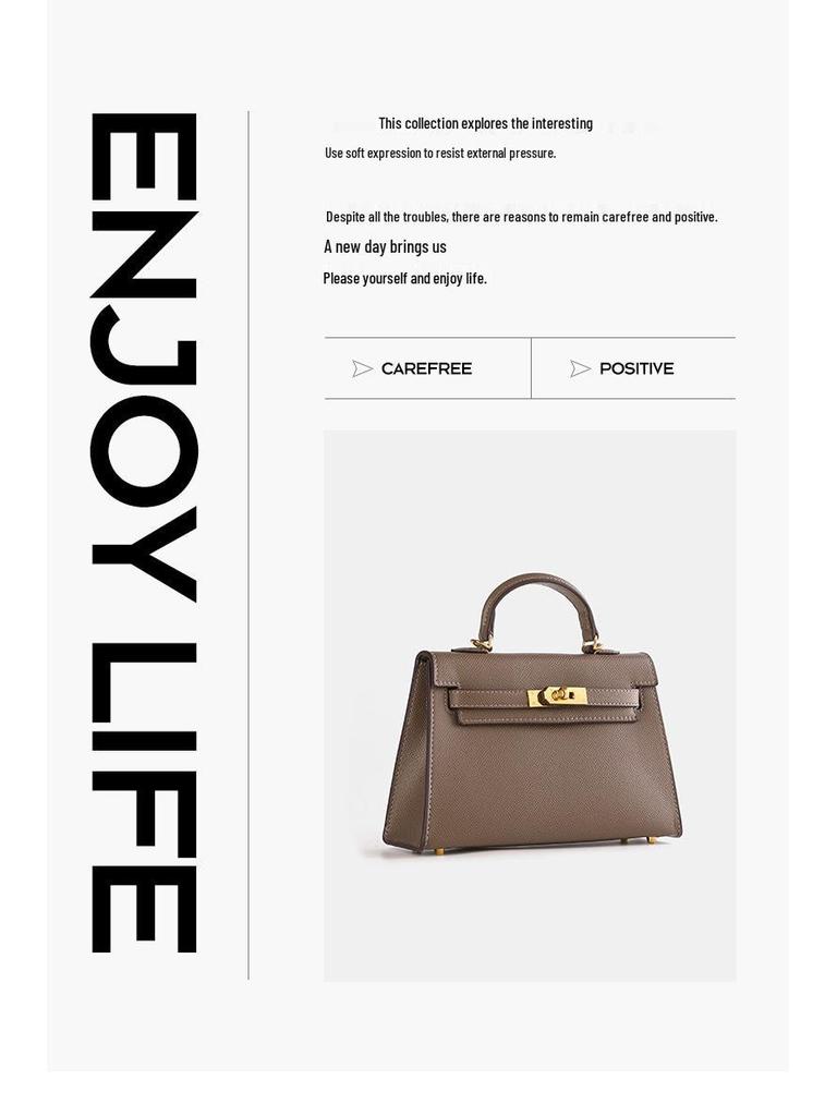 Summer 2025 High-End Soft Leather Kelly Mini Crossbody Handbag for Women