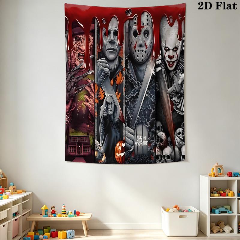 Horror Movie Characters Tapestry Tapestry Background Cloth Fashion Print Homestay Soft Decoration Tapestry Background Wall Hanging Cloth