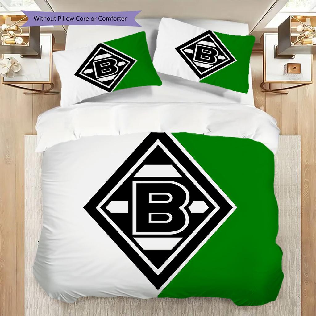 Borussia Muster Bettwäsche Steppdecke Set Bettbezug Kissenbezug Heimdekoration Geburtstagsgeschenk (1 Bettbezug + 2 Kissenbezüge, ohne Füllung)
