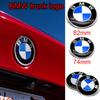 Car Blue White Logo Front Hood Emblem 82mm Rear Badge 74mm Wheel Hub Cap 68mm 56mm Steering Wheel Sticker 45mm Accessory For BMW Xm0