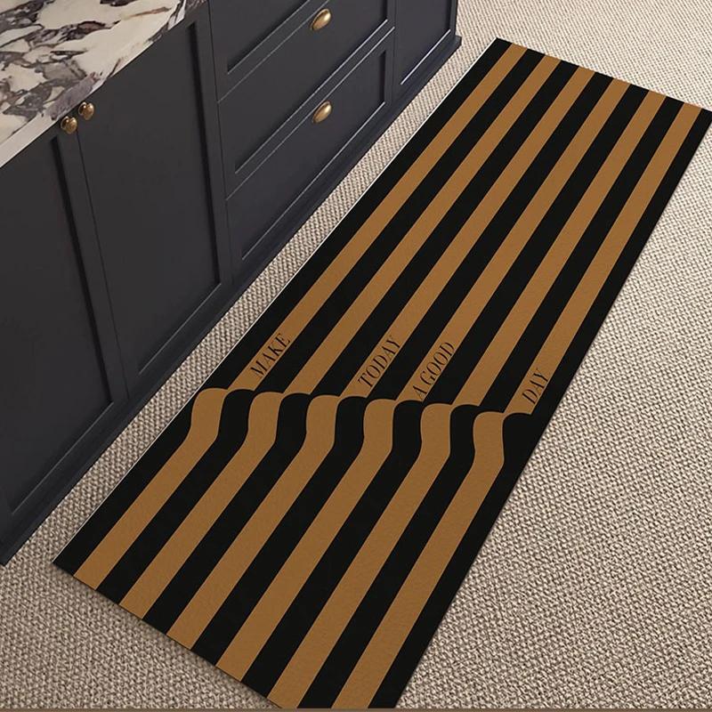 

Противоскользящий коврик для кухни Diatom Mud, впитывающий воду и масло, черный и белый, в стиле минимализма, для украшения дома 50x80cm