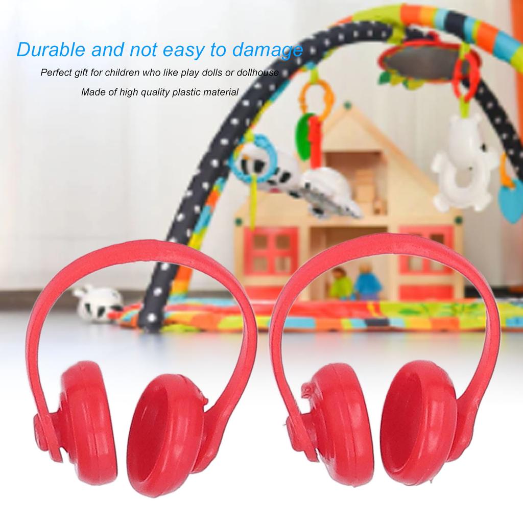 2pcs 1Celsius12 Scale  ature Headset Model High Simulation Lifelike Doll Headphone Decoration