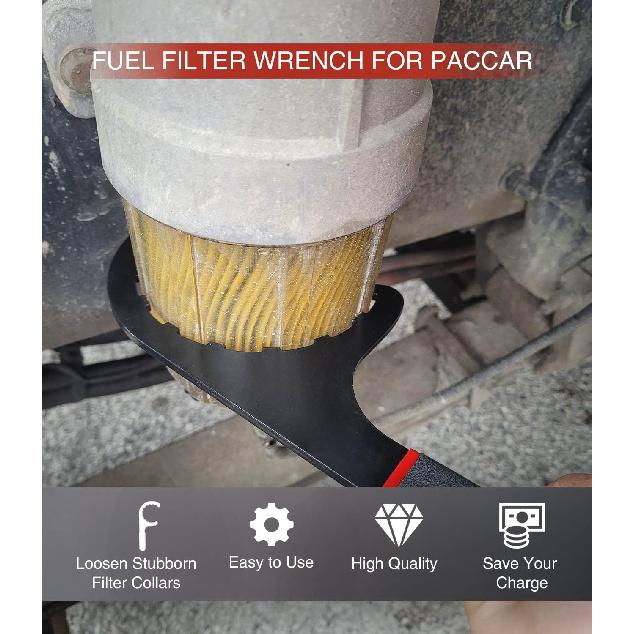 61060 Diesel Fuel Filter Wrench For Paccar, Oil Filter Removal Tool, Metal Filter Water Separator For Kenworth, Peterbilt & Cumm Diesels, 4.6 Inch