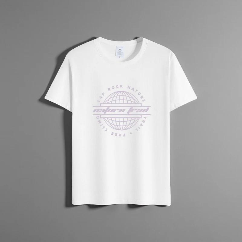 Letní Nové Unisex Všestranné Tričko z Čisté Bavlny Módní Ležérní Top s Kulatým Výstřihem Prodyšné Volného Střihu Tričko s Krátkým Rukávem s Potiskem