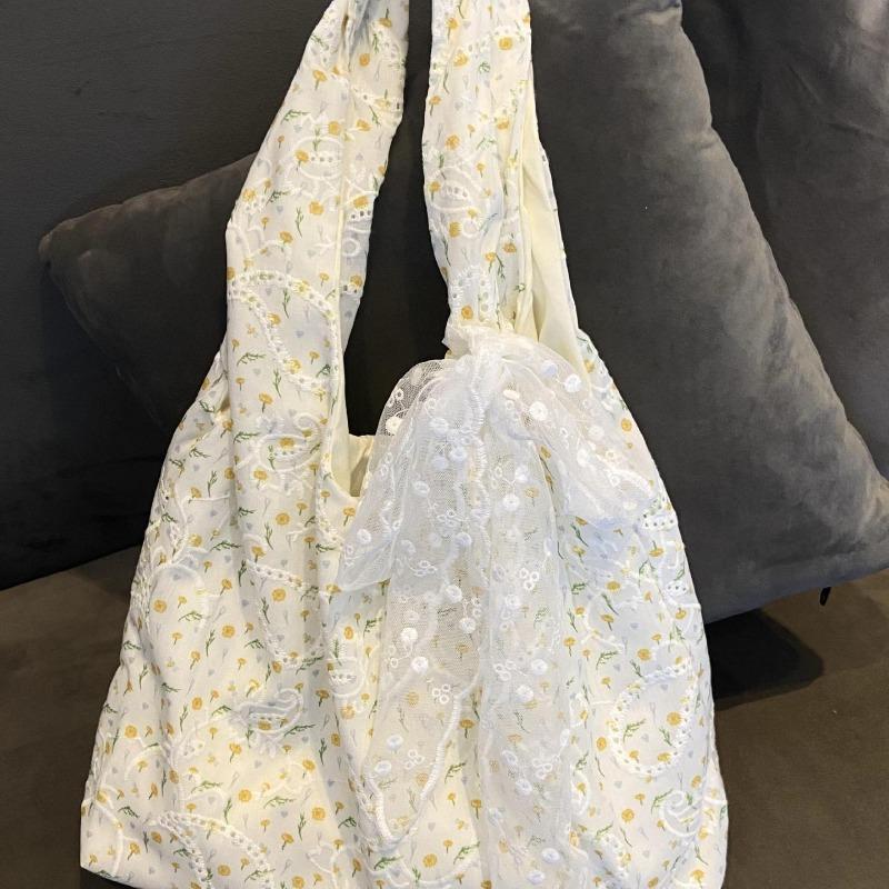 Floral Print Bag A Niche Design for Office Workers Fashionable and Stylish Large-capacity Single-shoulder Bag for Teenage Girls