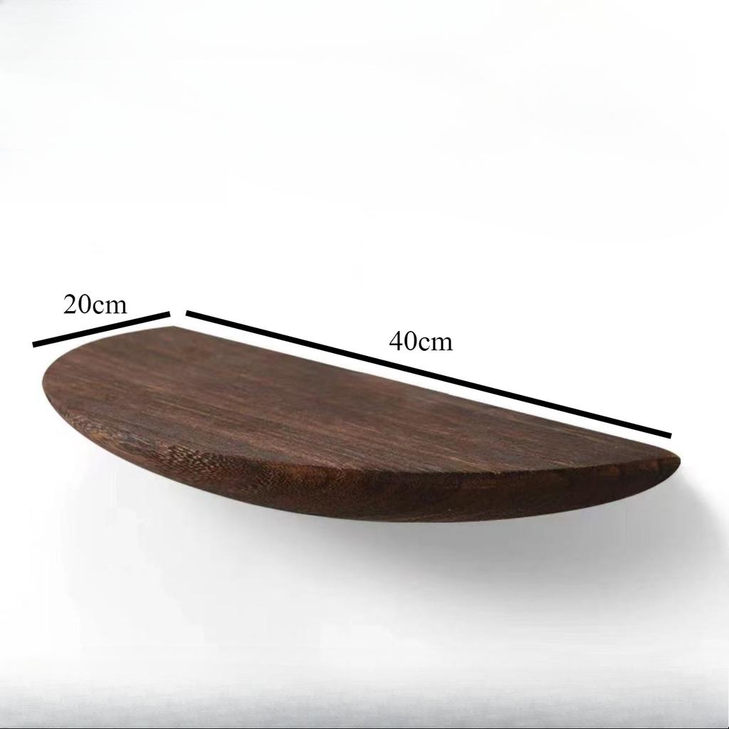 Nordic Style Wall Mounted Semicircular Wood Wall Storage Rack Background Wall Display Home Decoration Item Storage Organization