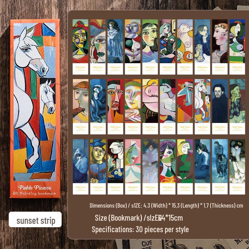 

Impression Series Oil Painting Bookmark - Retro Artistic Card with Creative Note Paper and High-End Hot Stamping.