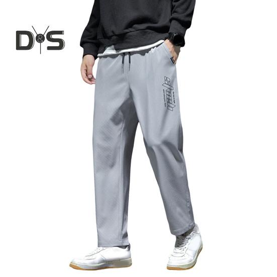 

Мужские брюки весна-осень с боковыми карманами, эластичный пояс на шнурке, широкие тонкие брюки, однотонные свободные спортивные брюки в уличном стиле для повседневной работы 2XL