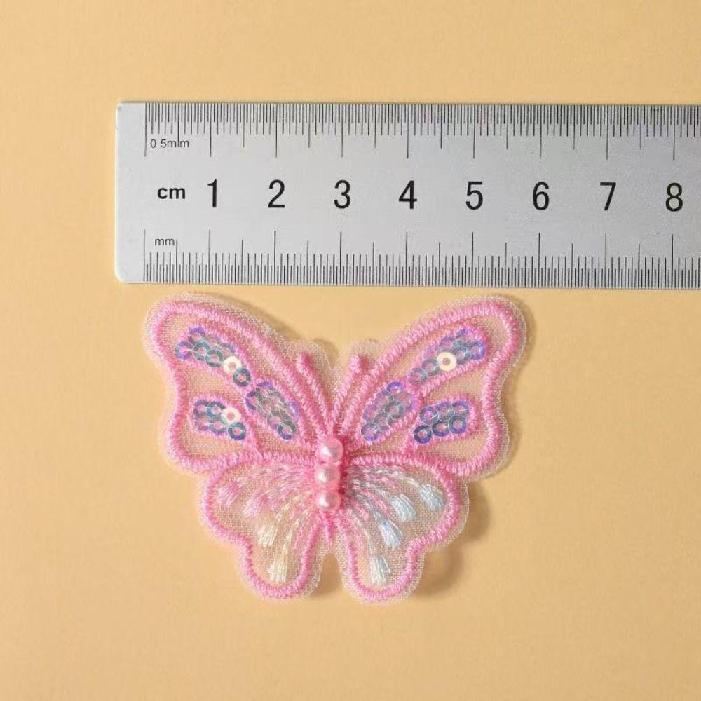 3D Sequins Butterfly Embroidered Patches Single Layer Clothes Sewing Patch  Bridal Hair Accessories