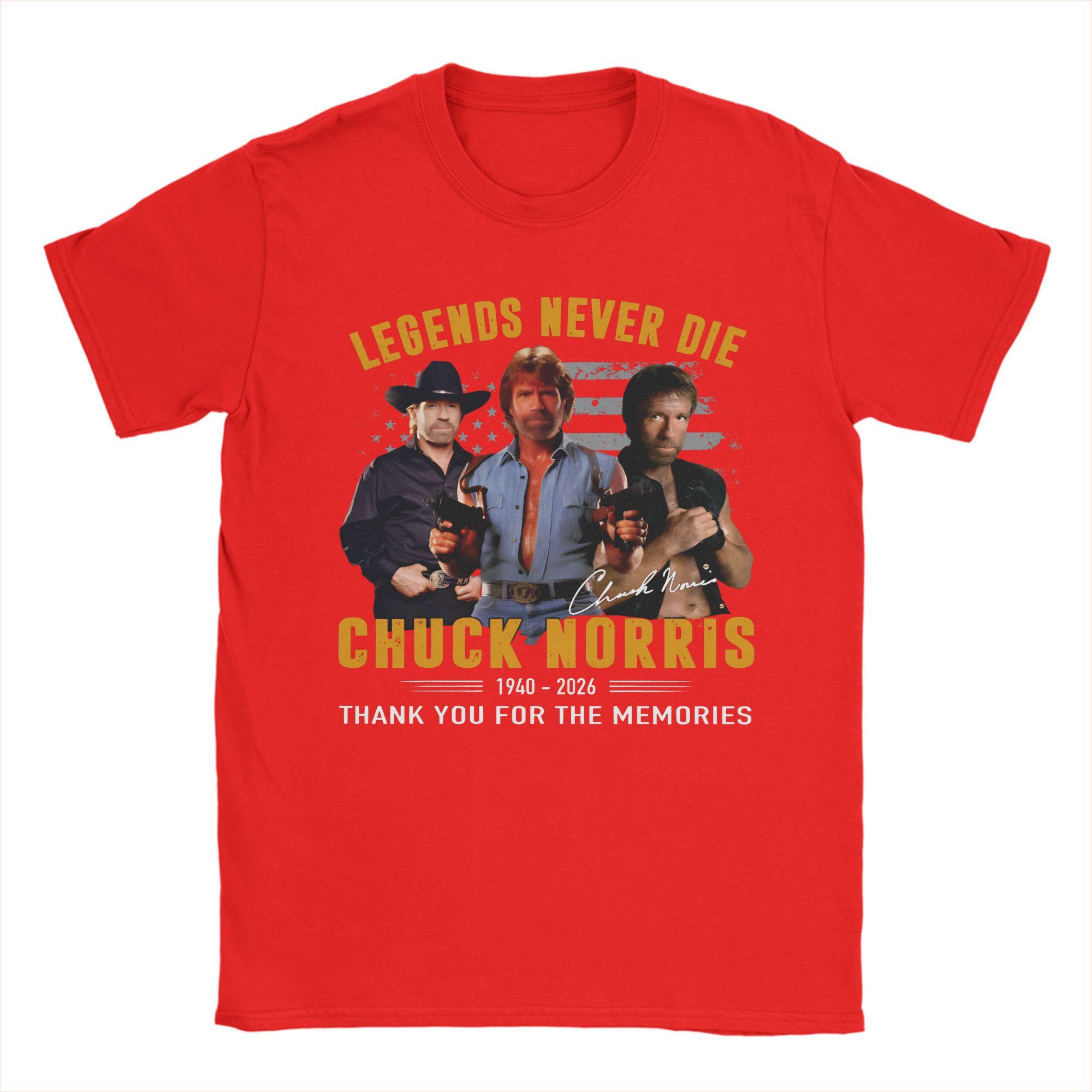 

Legends Never Die ChuckNorris Cotton TShirt For Men Summer Y2K Fun T Shirts Harajuku Tees Big Size Wholesale Clothes S