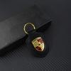 Fashion Leather Metal Keychain Car Styling Luxury Keyring For Porsche Cayenne Panamera Macan 911 Taycan Boxster Cayman 918 Pajun