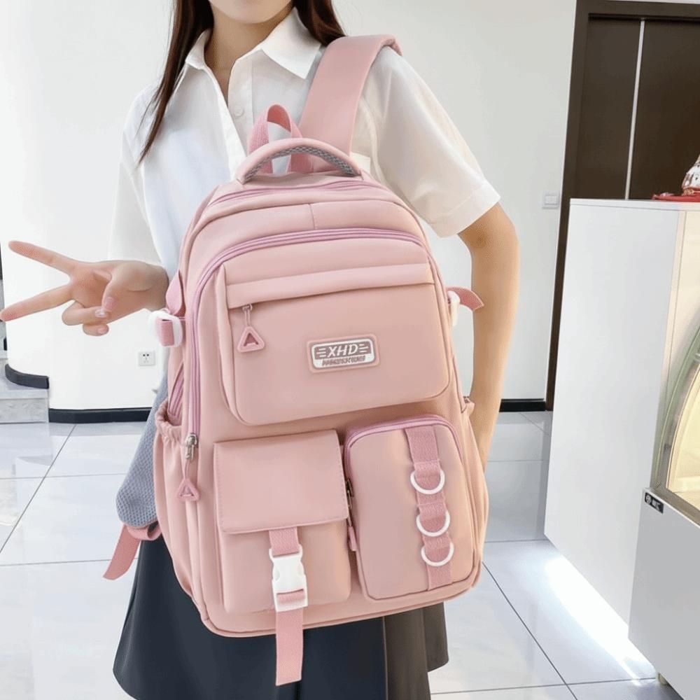 Large Capacity Laptop Rucksack Multi-pocket Travel Schoolbag Cute School Backpack Women