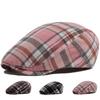 Thin Plaid Herringbone Beret Summer Men Women‘s Vintage Fashion Visor Caps Female Newsboy Cap Casual Flat Hat For Spring Autumn