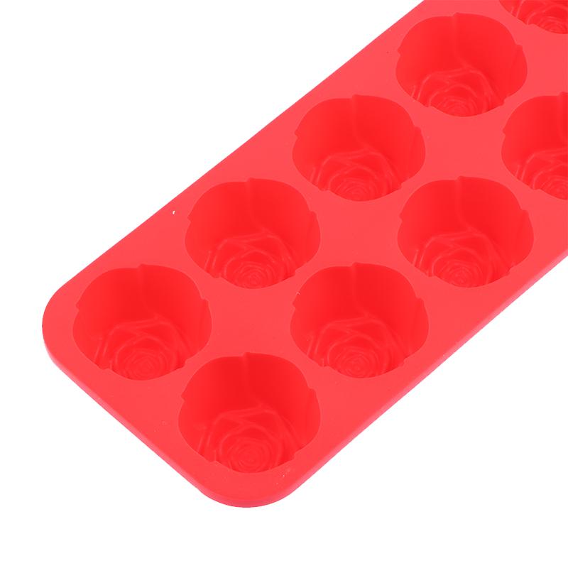 10-Cavity Silicone Rose Cake Mold Nonstick Reusable Baking Pan For Diy Cupcake Chocolate Candle Soap Dessert Decoration Mold