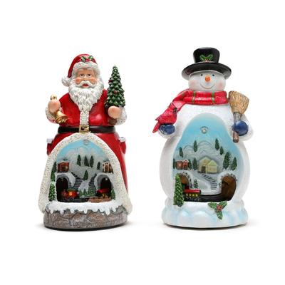 Weihnachts-Schneemann Spieluhr mit drehendem Zug Weihnachtsmann Spieluhr Beleuchtete Weihnachtshütte für Kinder Erwachsene Weihnachtsgeschenk