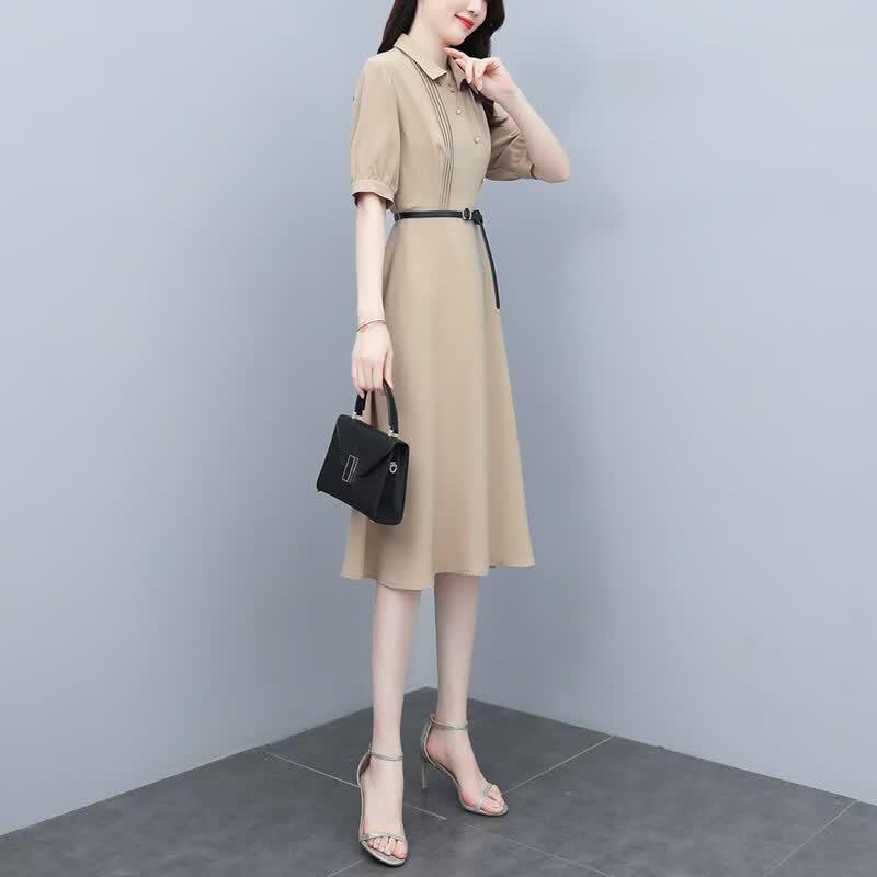 Women's French Style Slim Fit Shirt Dress