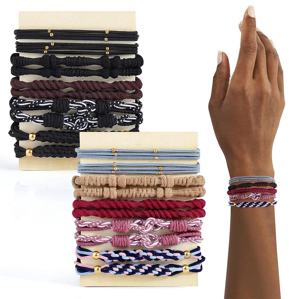 20PCS/SET Elastic Hair Ties Bracelet Ponytail Holder Bracelet Scrunchie Boho Bracelet Hair Ties Boho Hair Ties Elastic