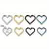 2pcs Stainless Steel Plating Earrings, Heart-shaped Earring Decorations, Fashion Pendant Decorations