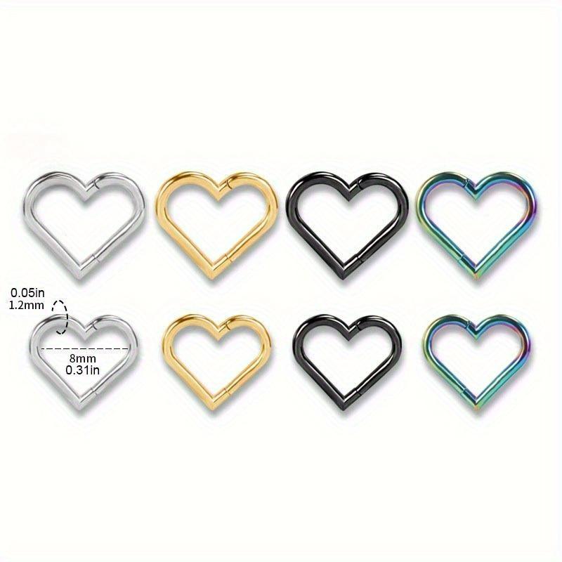 2pcs Stainless Steel Plating Earrings, Heart-shaped Earring Decorations, Fashion Pendant Decorations