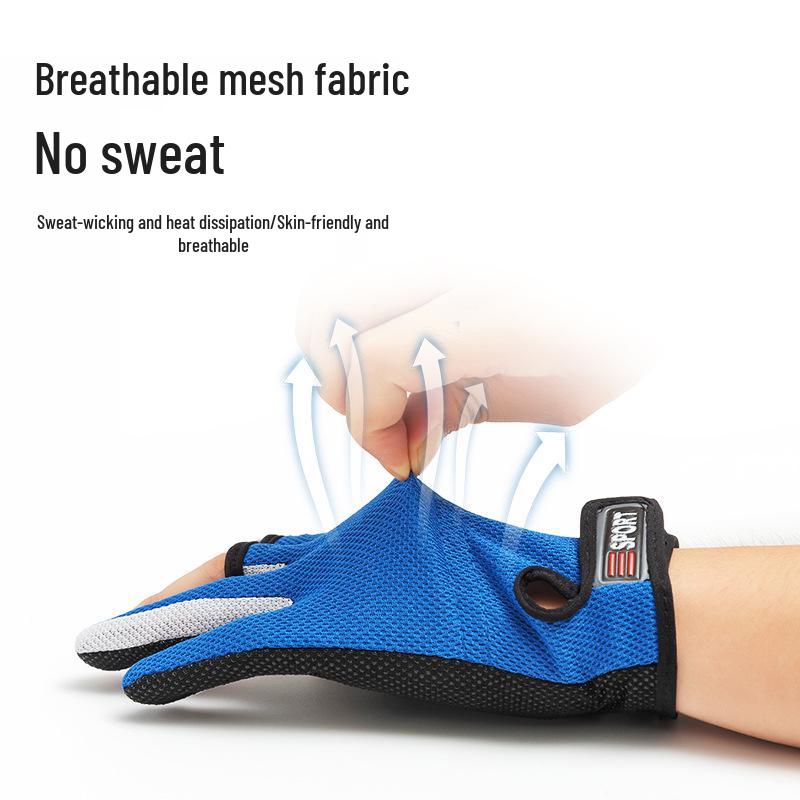 Men's Ultra-Thin Waterproof Fishing Gloves with Sun Protection, Anti-Prick Design, and Anti-Slip Three-Finger Cut for Summer Fly Fishing