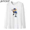 BITCED Men's Spring and Autumn Slim Trend Long-sleeved T-shirt Versatile O-neck Bottoming Shirt