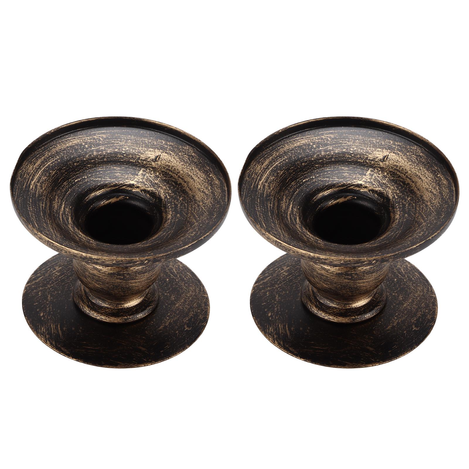 

2Pcs Candle Holders Iron Pillar Retro Simplistic Sturdy Durable Candle Pedestal for Wedding Party Home