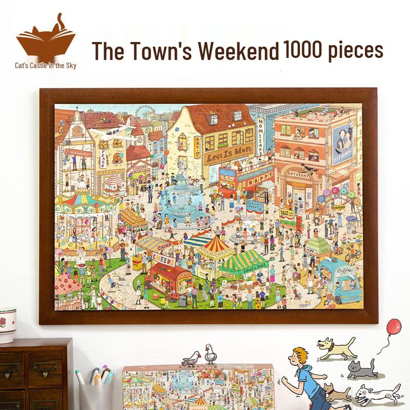 Cat s Sky City Weekend in the Town Jigsaw Puzzle