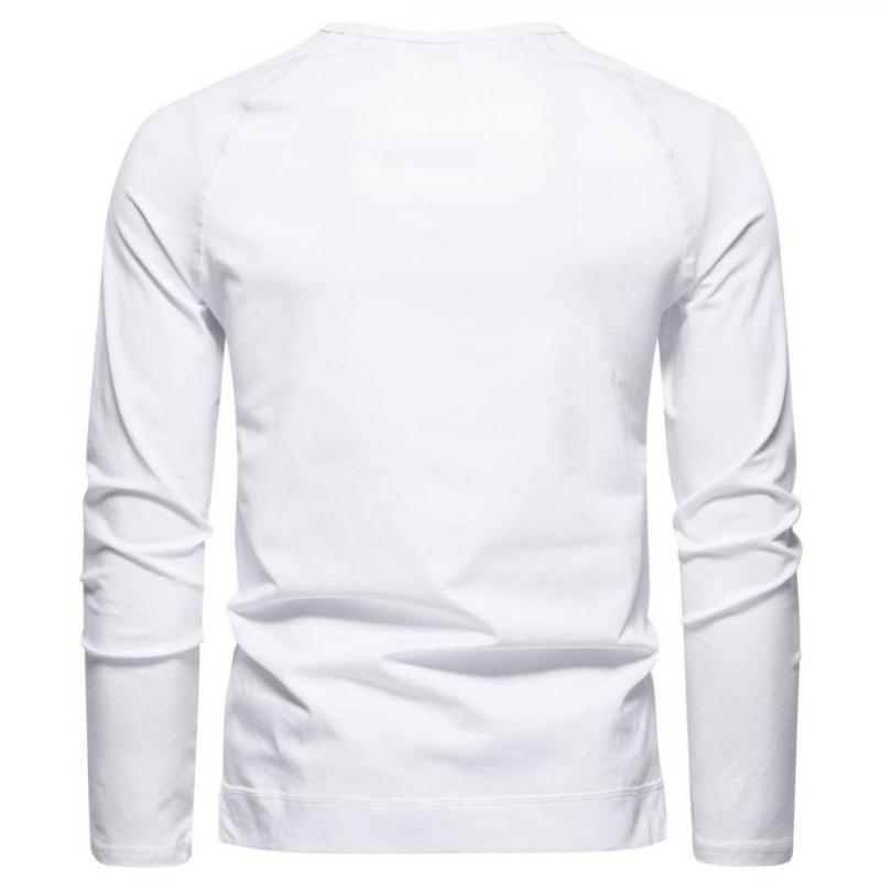 Men Solid Color Long Sleeve Casual Basic Bottoming T Shirt For Daily Wear