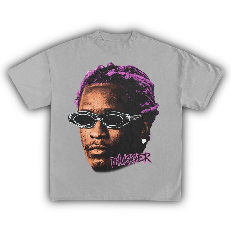 Young Thug Thugger American Rapper Cotton Tshirt Unisex Unisex Fans Essentials Short Sleeve Retro Tops Summer Vintage Print Tees
