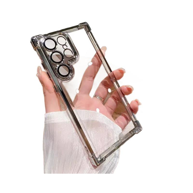 Electroplated Airbag Drop-Proof Phone Case for Samsung S24 Ultra/S23/A73 - Full Coverage, Fingerprint-Resistant.