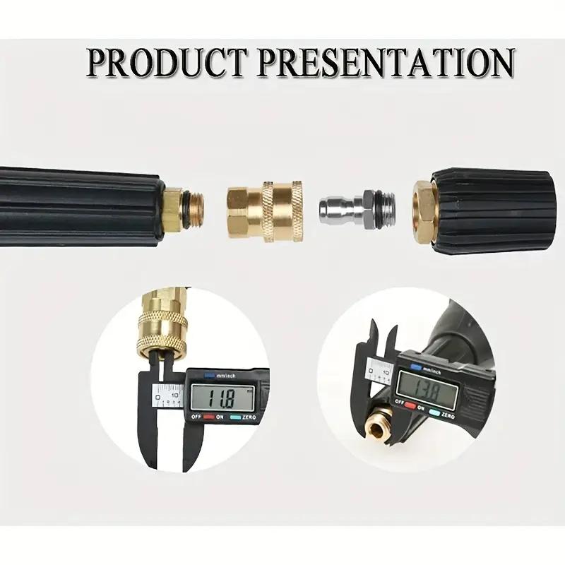 High Pressure Water Gun Quick Plug Live Connection 1/4 Fast Connector M14*1.5 High Pressure Spray Head Foam Pot Accessories