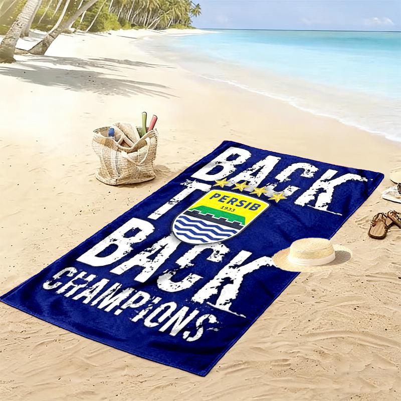 Persib Bandung Print Beach Towel, Large Soft Quick Dry Towel for Beach Camping Swimming