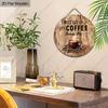 Dekoratives 2D-Flachhängeschild, Innendekoration für Wand oder Tür, Gartendekoration, das Muster ist Kaffee, interessante Geschenke für Familie und Freunde