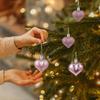 12 Stück Weihnachtskugeln Anhänger Kunststoff Herzförmiger Schmuck Weihnachtsbaumschmuck DIY Heimdekorationszubehör Neujahrsparty Geschenk