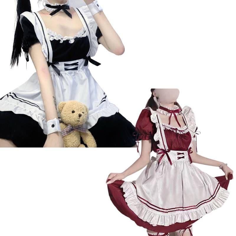 Lolita Maid Women Japanese Cute Sweet Dress Coffee Shop Cosplay Girl Suit Dress