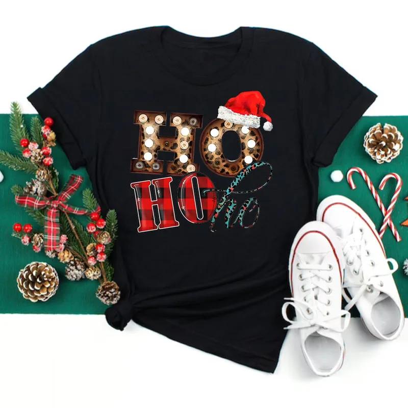 2025 Women Santa Claus Print Clothes Christmas 90s Funny Holiday Fashion Cartoon Tops Tee Shirt Ladies Female Graphic TShirt