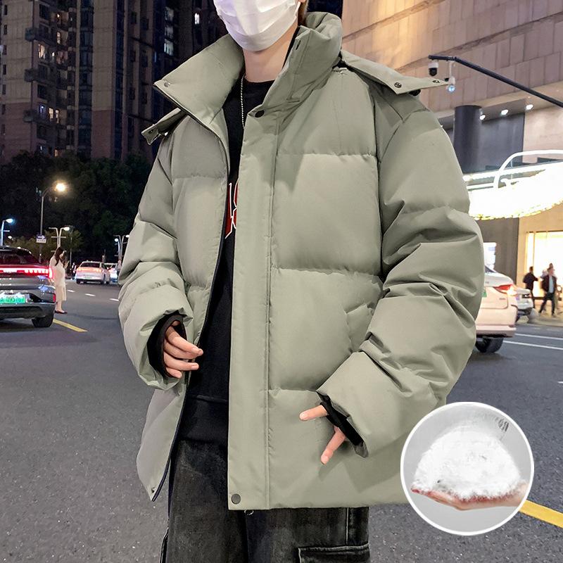 Winter New Korean Style Solid Color Hooded 90 White Duck Down Jacket Trendy Internet Celebrity Style Jacket
