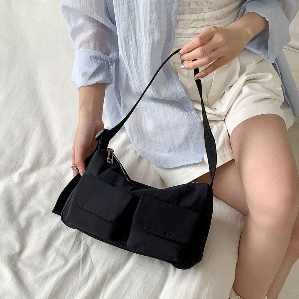

Nylon Single Shoulder Bag Solid Color Messenger Bag Korean Cross Body Bag Teenagers коричневий