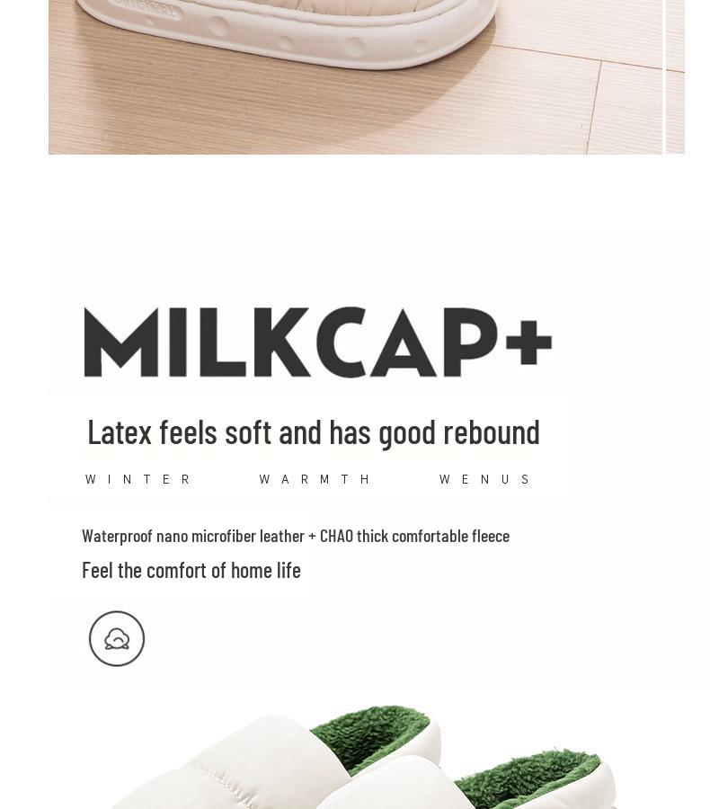 Women's and Men's Winter Non-Slip Thick Sole Cotton Slippers – Waterproof, Warm, Heel-Covering Indoor Shoes