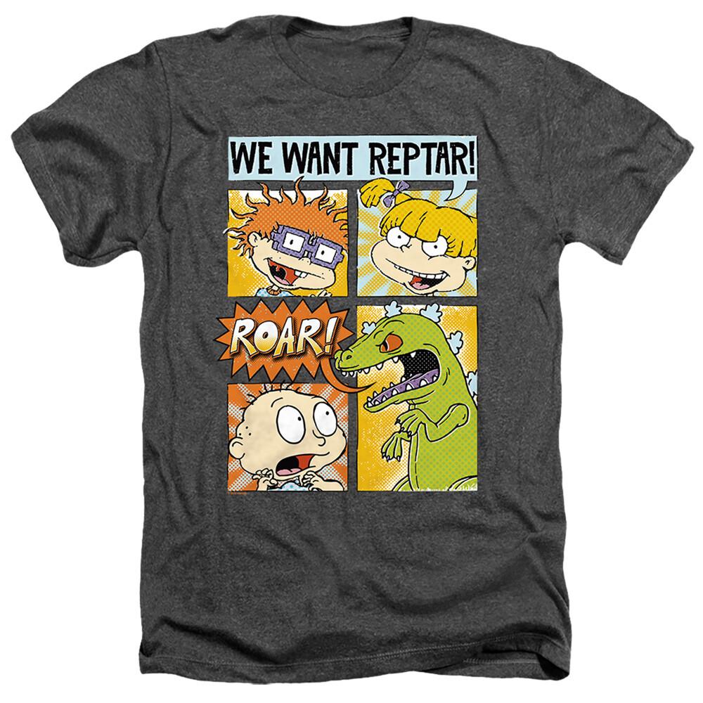 

RUGRATS WE WANT REPTAR! COMIC Licensed Adult Men s Heather Tee Shirt SM-3XL Unisex T-Shirt S