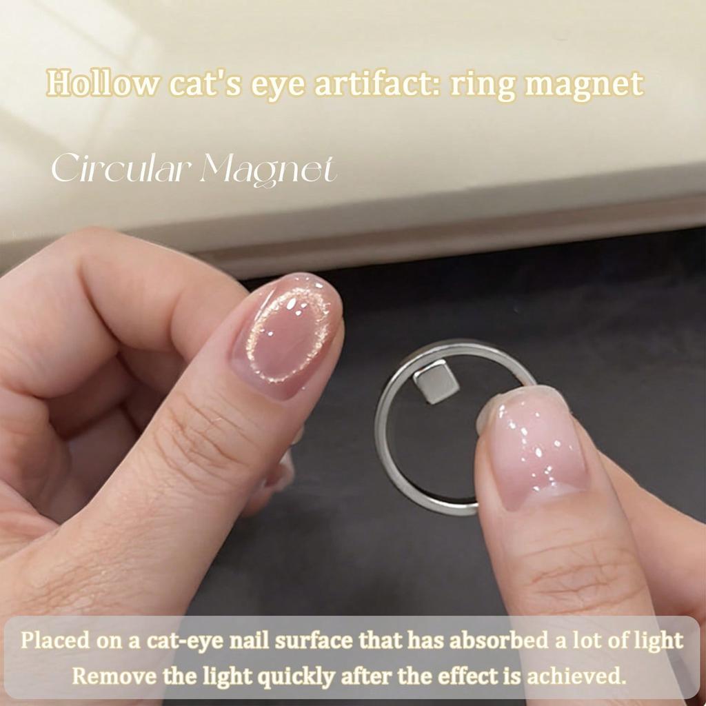 3-Second Hollow Cat Eye Nail Art Tool: Strong Magnetic Ring Suitable For Beginners, Easily Creates Black Hole Cat Eye Nail Art