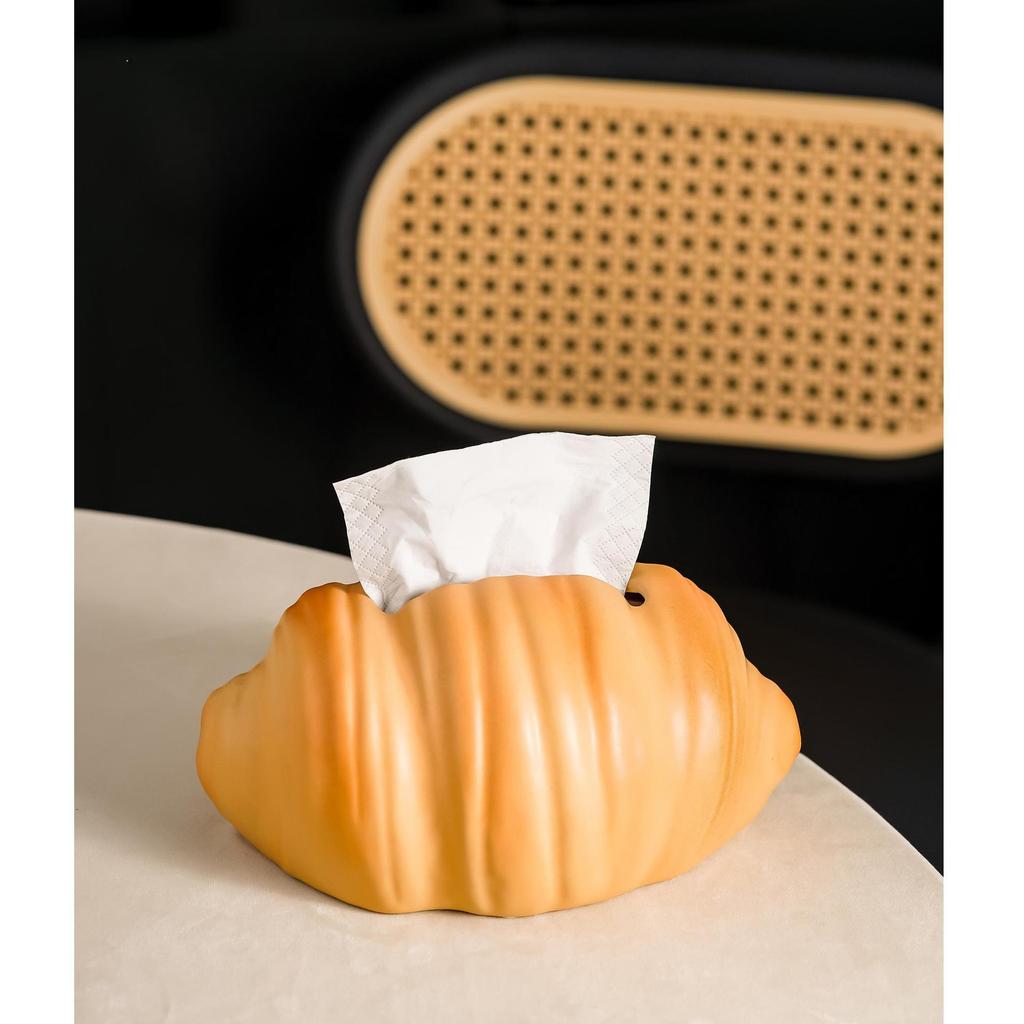Cute Creative Croissant Tissue Box Holder Ins High Value Home Decor for Bathroom Living Room