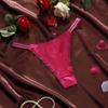 Sexy Women's Thongs Lace Trim T Back Panty Seamless For Women Ice Silk Shiny Belt G String Plus Size S-XL And Breathable Low Waist