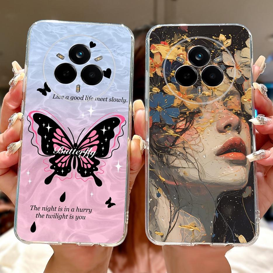 For Realme 14 Pro Plus Case RMX5051 Beautiful Flowers Painted Cover Soft Silicone Case For Realme 14 Pro Realme14 Pro+ 5G Fundas