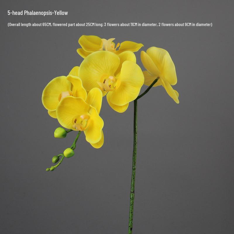 High-End PU Phalaenopsis Artificial Flowers - Single Stem for Home & Hotel Décor
