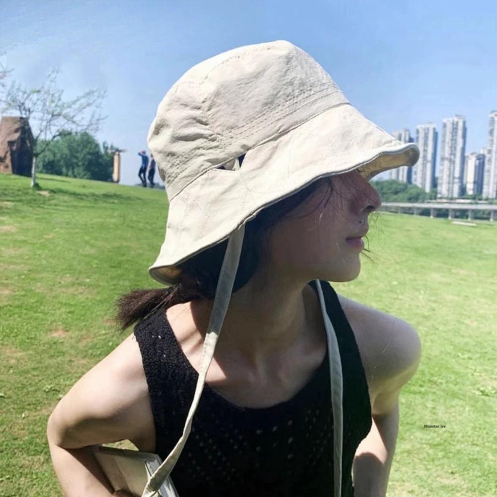 1Pc Japanese Style Fisherman Hat For Women Summer Uv Protection Sun Hats Outdoor Travel Hiking Bucket Hat Wide Brim Sun Hat