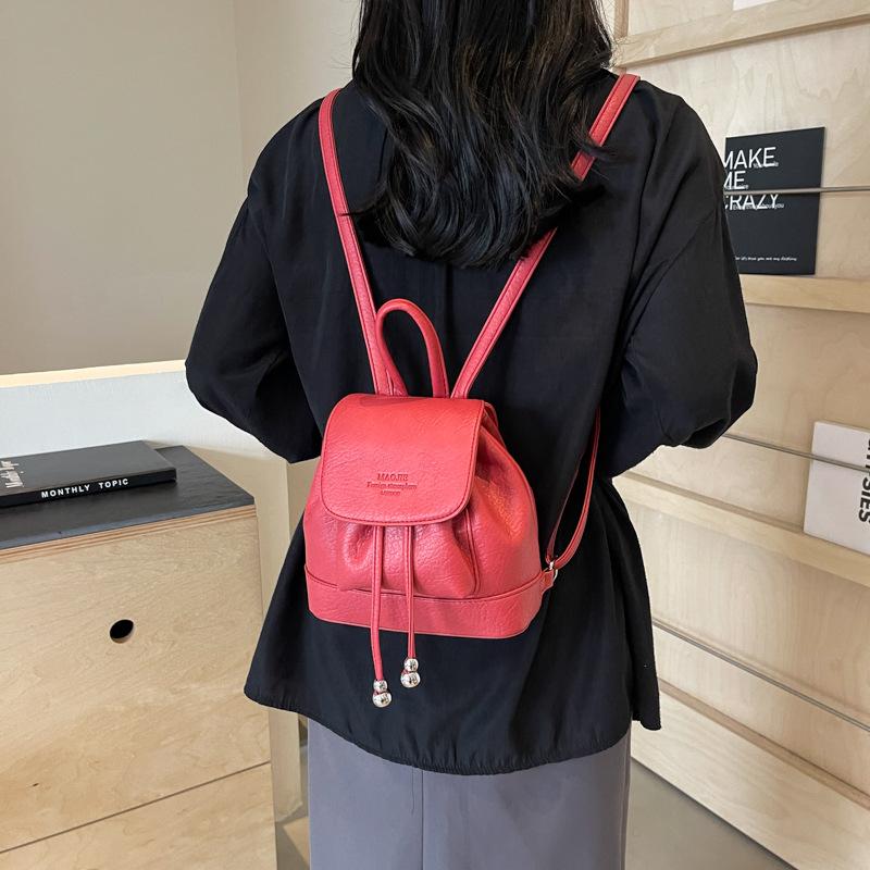 2025 New Fashionable and Simple Portable Satchel, Foreign Style Girl Single Shoulder Small Backpack, Retro Bucket Backpack