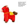 Horse Doll with Letter Print Good Luck In Year of The Horse Chinese Style PP Cotton Filling Zodiac Plush Pony Figurine